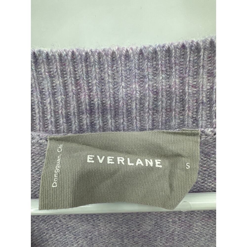 Everlane 100% Cashmere V-Neck Sweater Heathered Lavender Size Small - Picture 5 of 7
